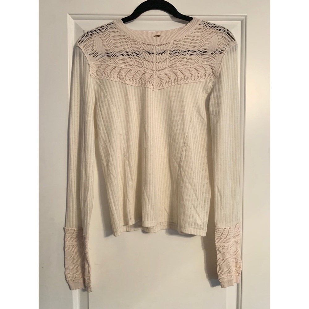 Free People Colette Long Sleeve in Neutral, NEW!